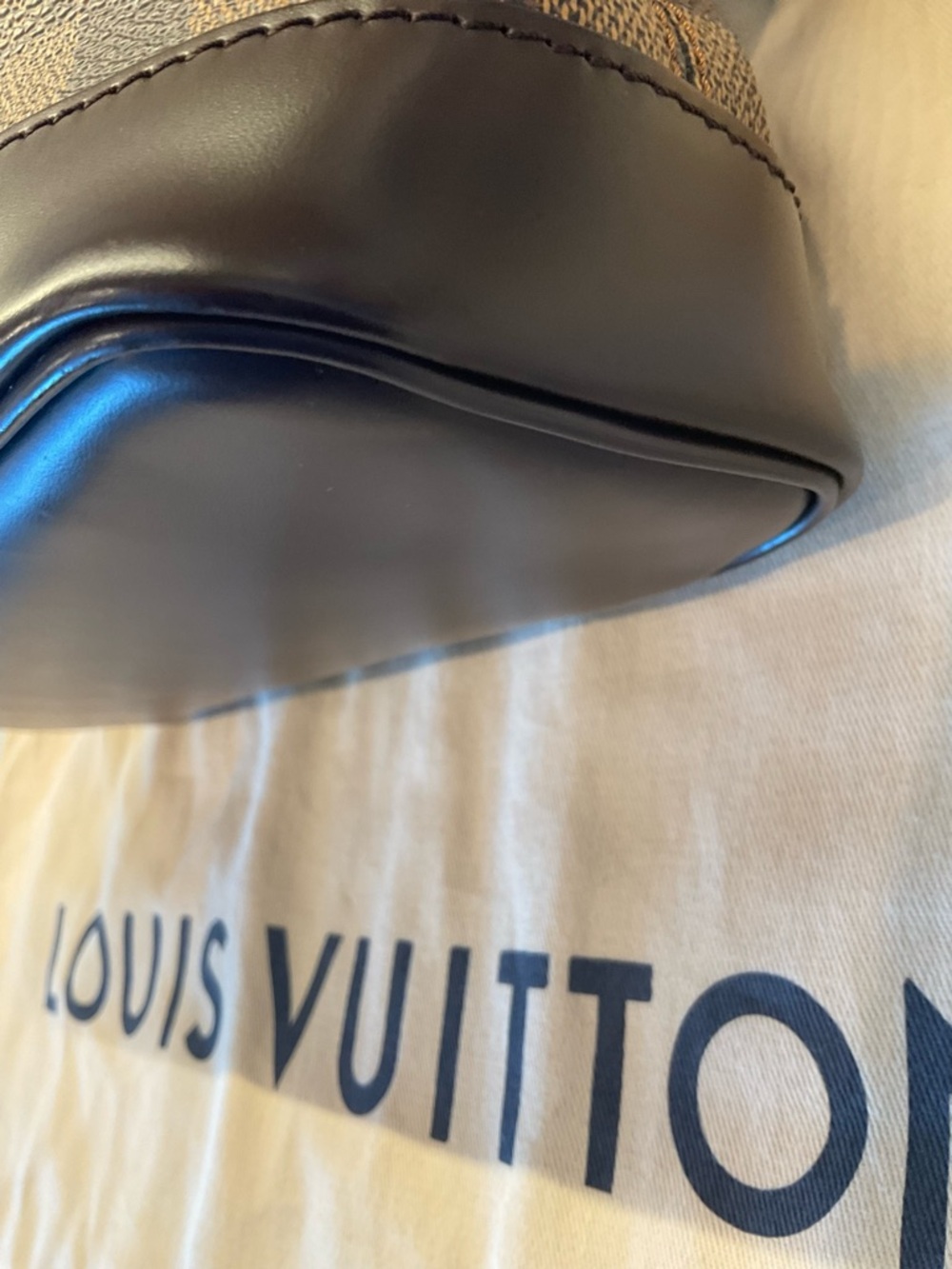 LOUIS VUITTON AUTHENTIC Brown Check Damier Ebine Soho Backpack-IMMACULATE - Picture 9 of 16